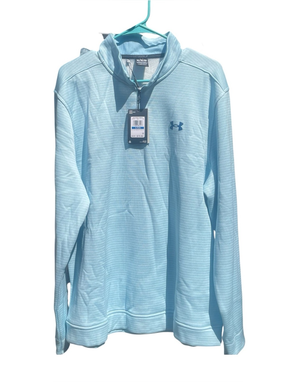Under Armour Storm fleece light blue quarter-zip golf pullover men’s XL